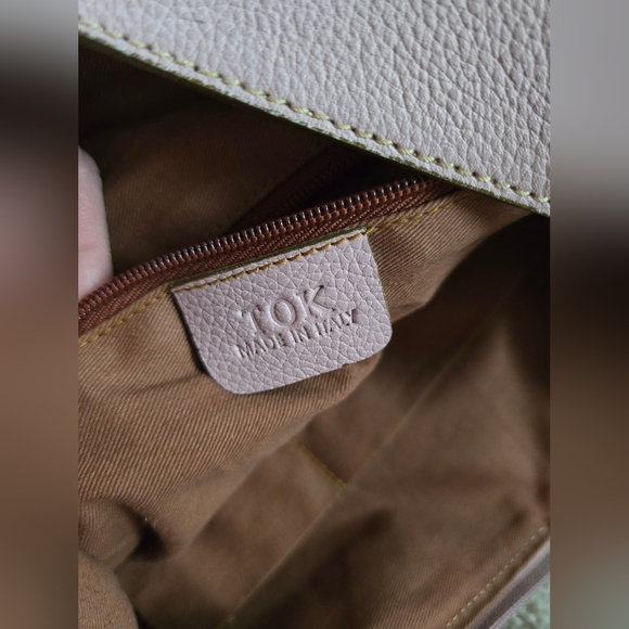 TOK Made in Italy soft pebbled leather should strap medium size soft pink purple - Picture 3 of 12